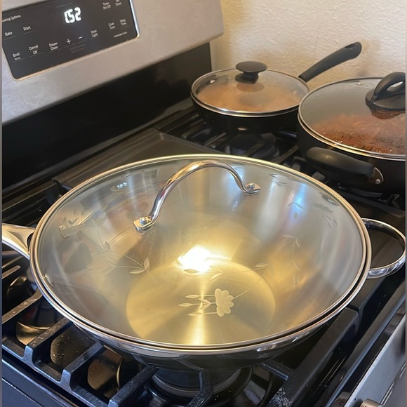 Original Prince House Stainless Steel Stir Fry Pan with serving spoon - Picture 2 of 12